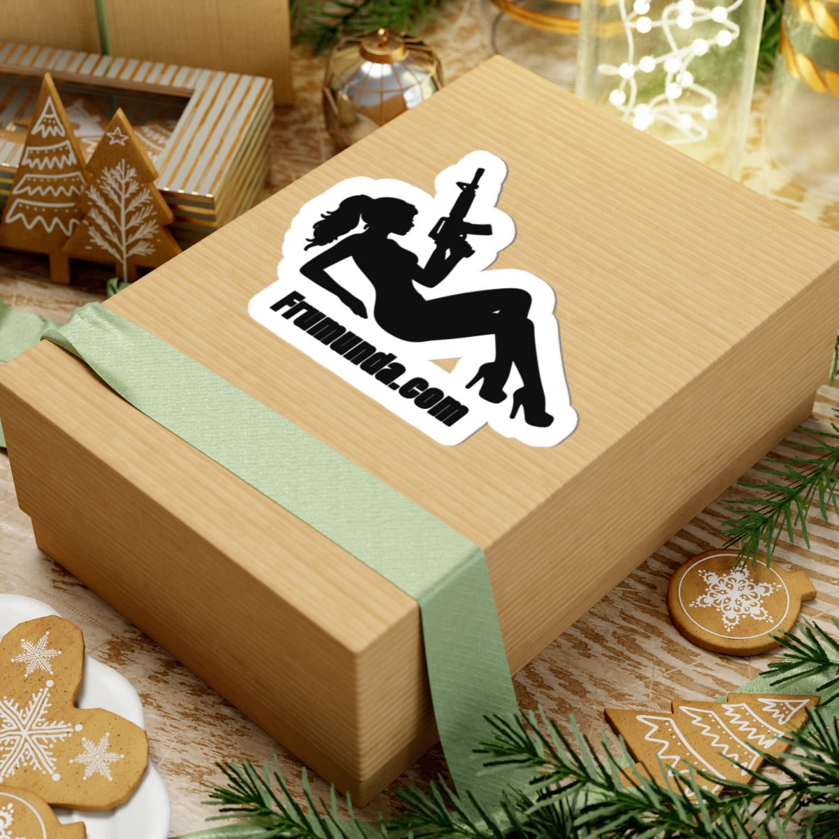 FRUMUNDA Reclined Kiss-Cut Sticker - Black