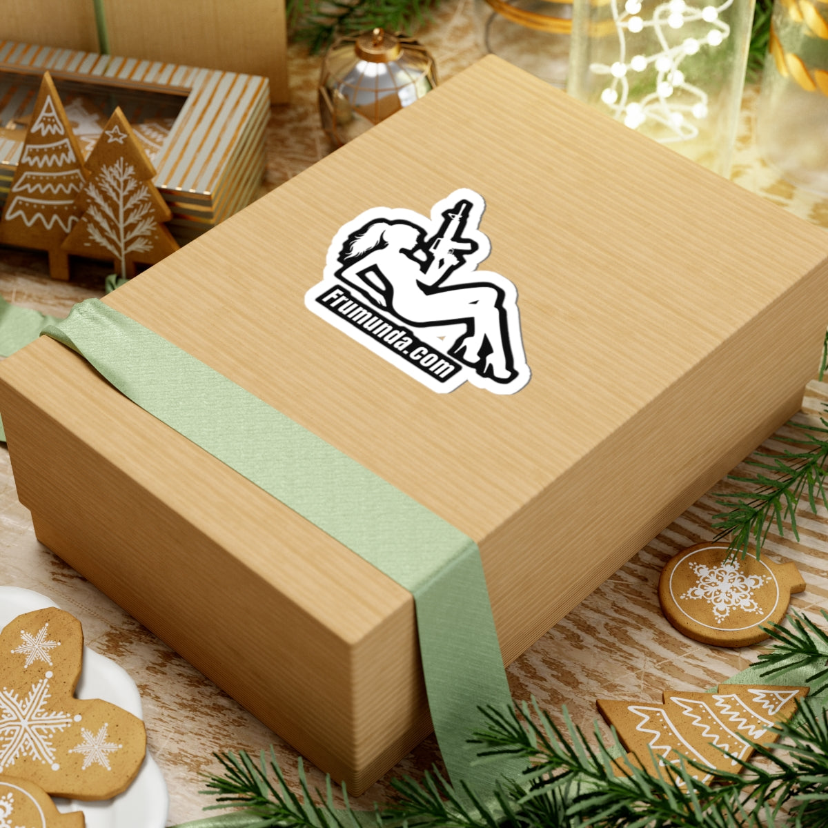 FRUMUNDA Reclined Kiss-Cut Sticker - White