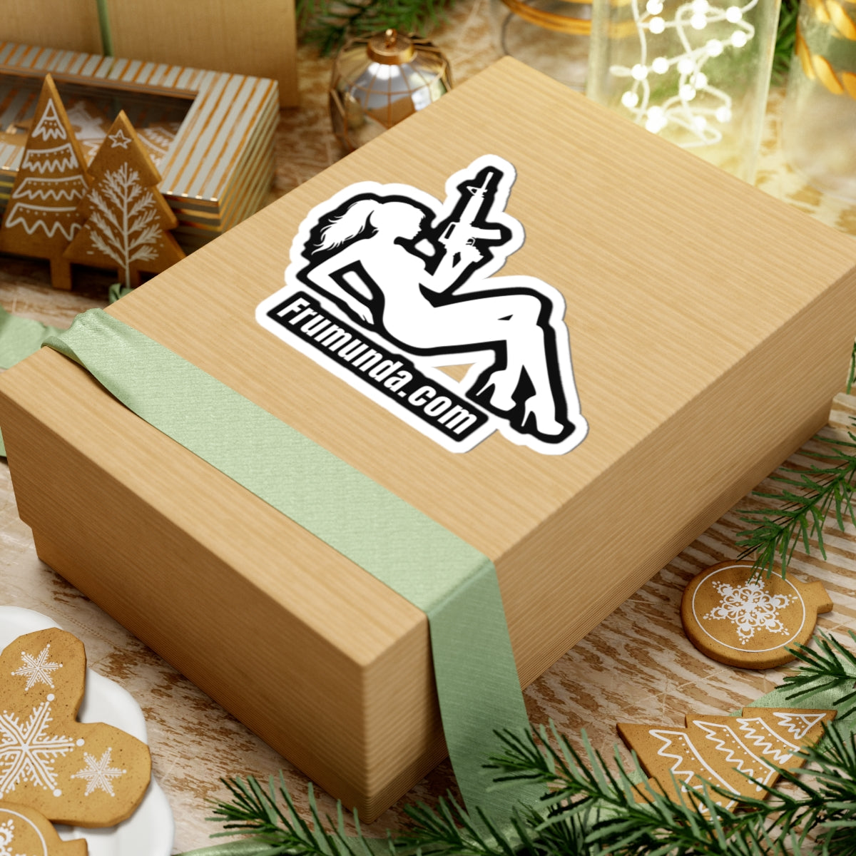 FRUMUNDA Reclined Kiss-Cut Sticker - White