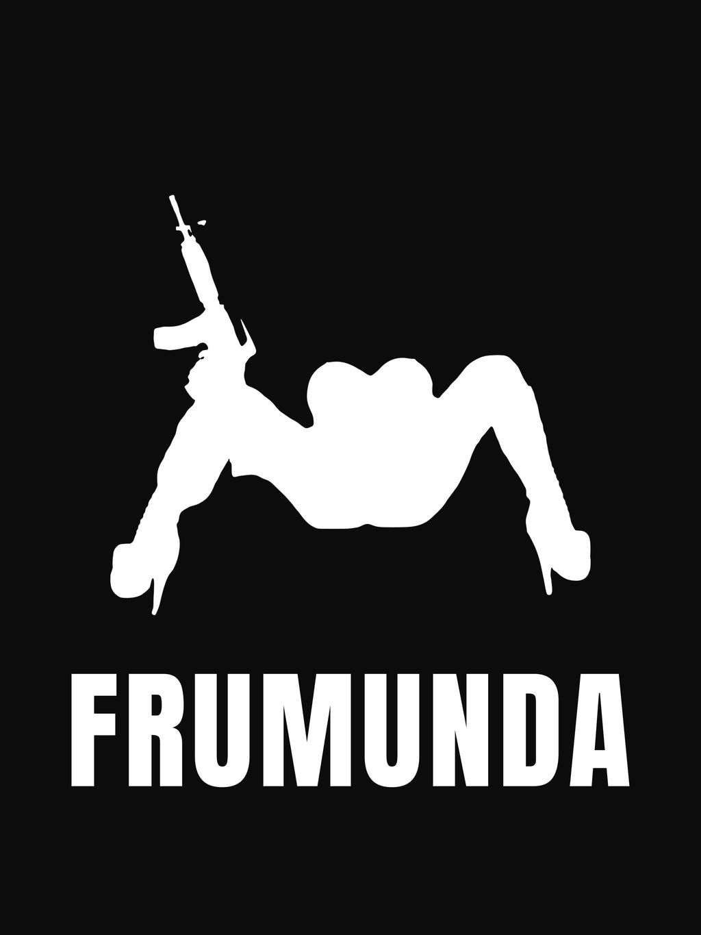FRUMUNDA black poster design, white logo